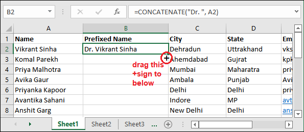 How to add prefix in Excel?