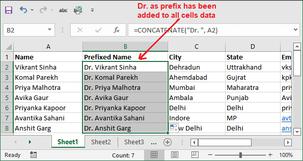 How to add prefix in Excel?