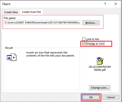 How to attach file in excel