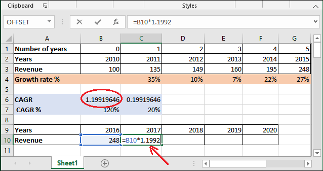 How to calculate CAGR in Excel?