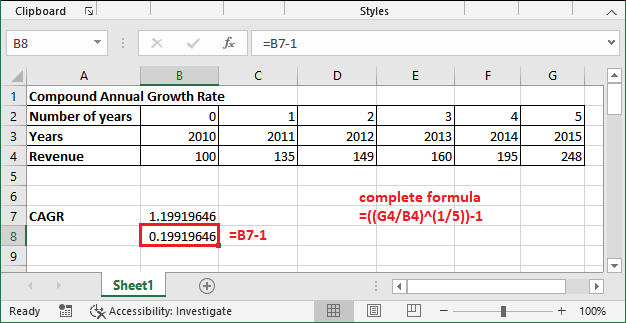 How to calculate CAGR in Excel?