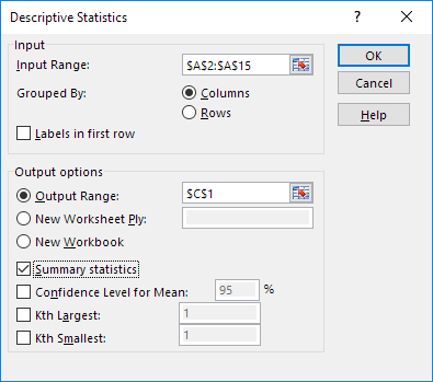 HOW TO CALCULATE DESCRIPTIVE STATISTICS IN EXCEL