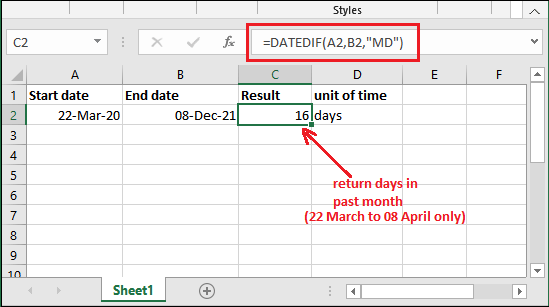 intermitente Problema Colibrí How to calculate number of days between two dates in Excel - javatpoint