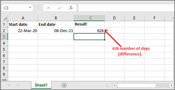 how-to-calculate-number-of-days-between-two-dates-in-excel-javatpoint