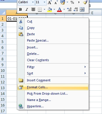 How to change the Date Format in Excel