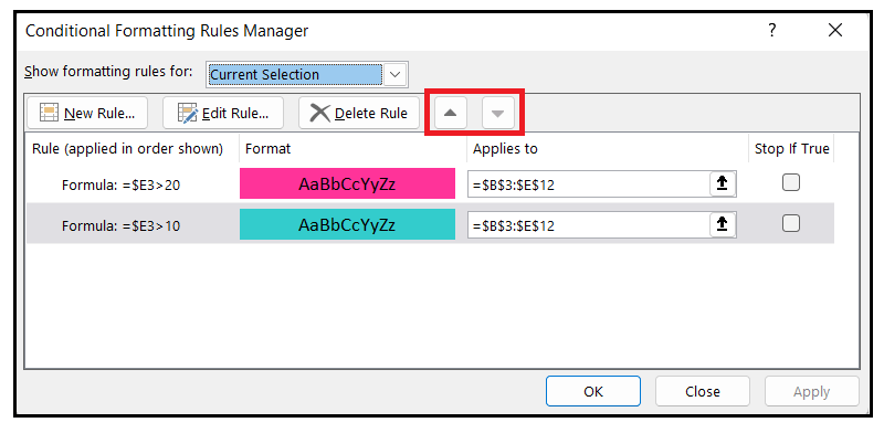 How to change the row color in Excel based on a cells value