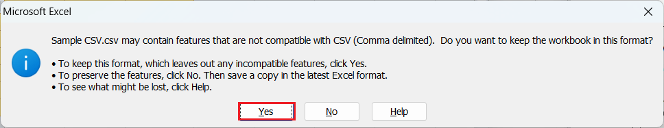 How to convert Excel to CSV