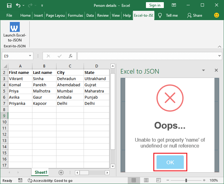 How to convert Excel to JSON?