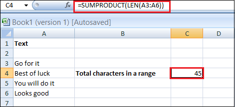 How to Count Characters in Excel