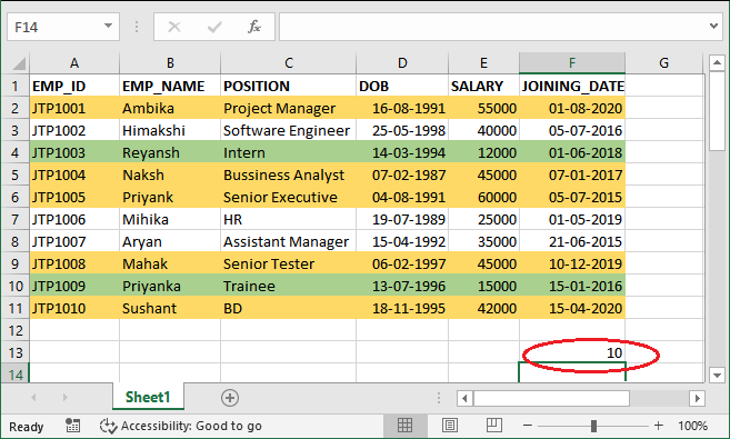 How to count colored cells in Excel?