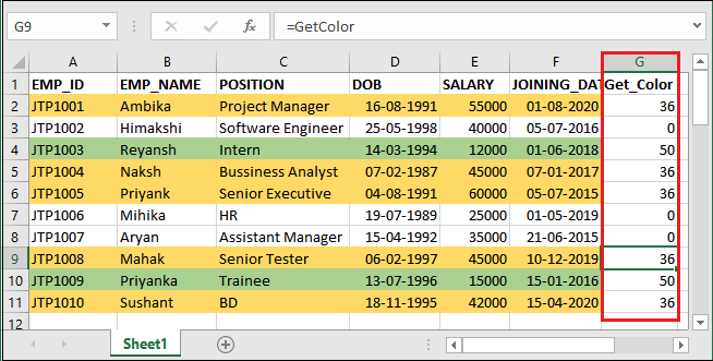 How to quickly count and sum colored cells in Excel