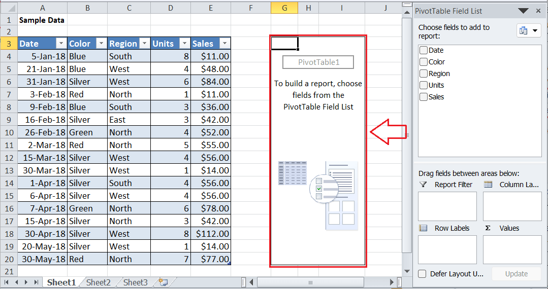 How to create a Pivot Table in Excel