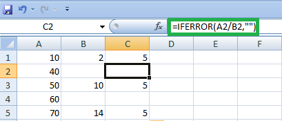 How to Divide and handle #DIV/0! Error in Excel