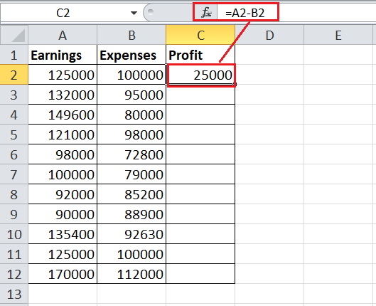 how-to-do-subtraction-in-excel-javatpoint