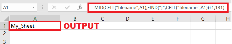 How to get sheet name in Excel
