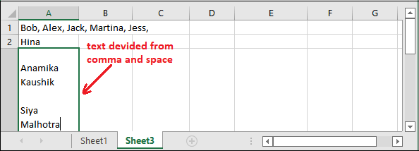 How to go to next line in excel?