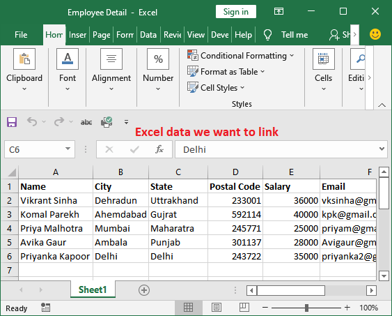 How to insert Excel file in ppt?