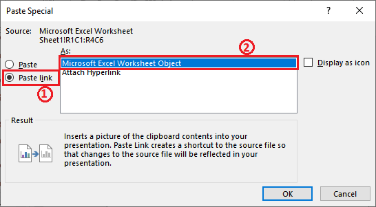 How to insert Excel file in ppt?