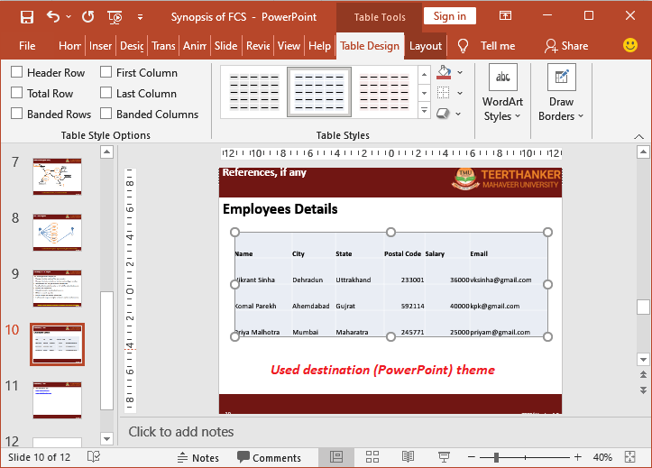 How to insert Excel file in ppt?