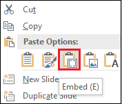 How to insert Excel file in ppt?
