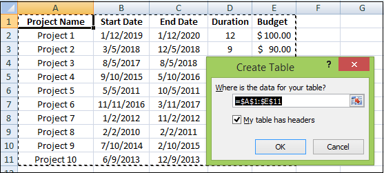 How to Make a Table in Excel