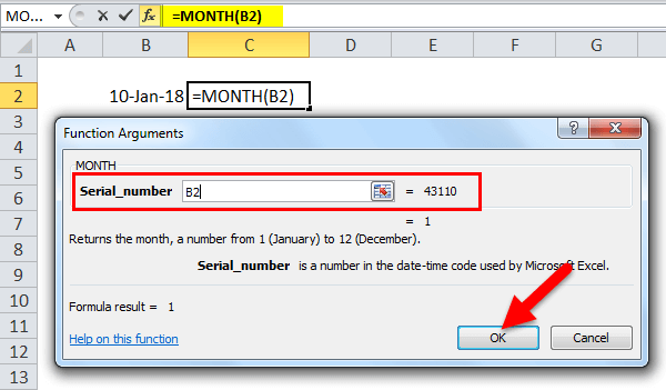 How to make Use of the MONTH and EOMONTH functions in Excel - formula examples