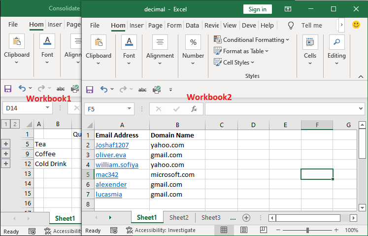 How to merge sheets in excel