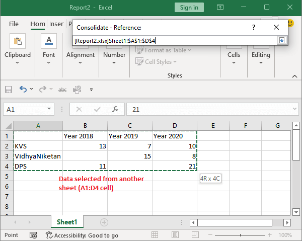 How to merge sheets in excel