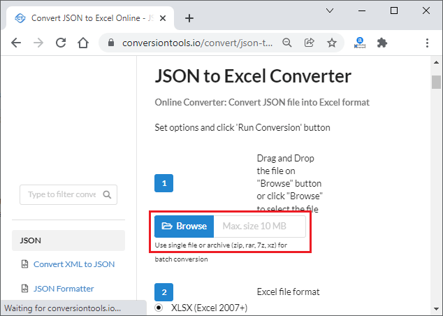 How to open JSON files in Excel?