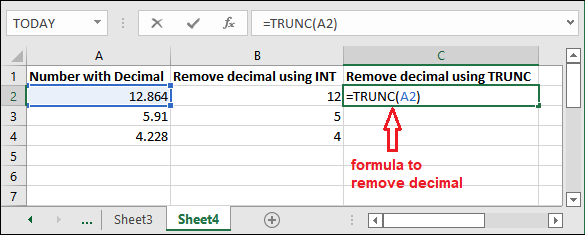 How to remove decimals in Excel?