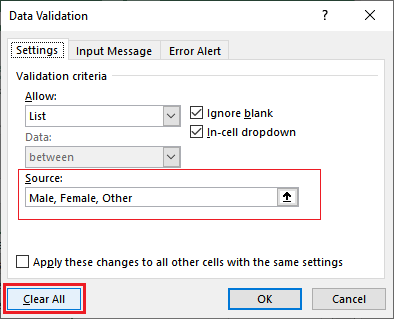 How to remove dropdown in Excel?