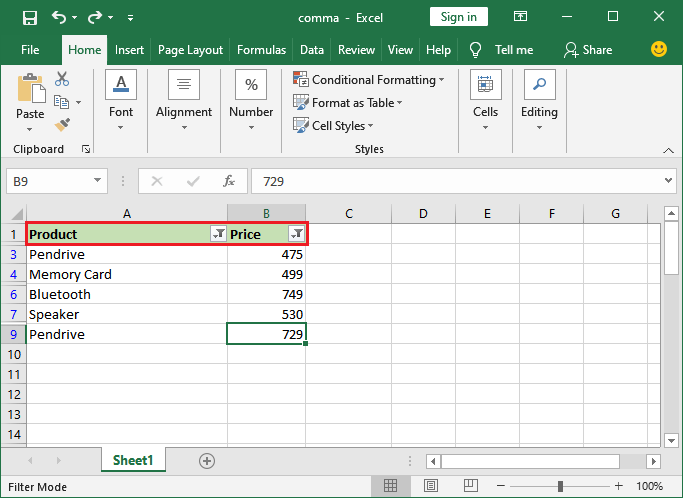 How To Remove Filter Button From Excel Table