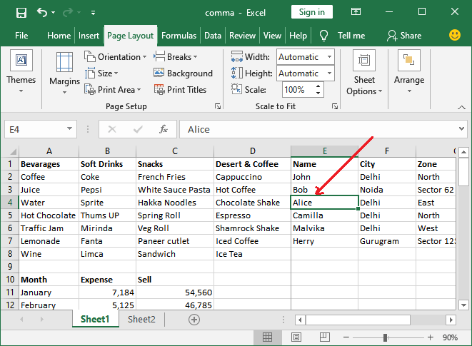 How to remove the page break in Excel