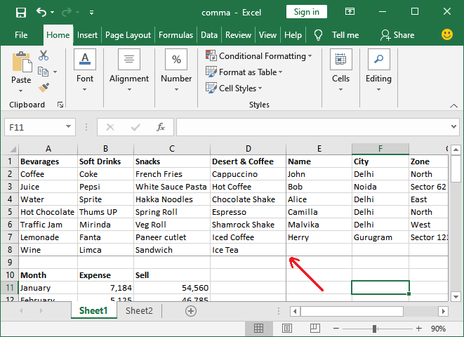 How to remove the page break in Excel