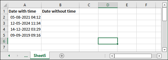 How to remove time from date in excel