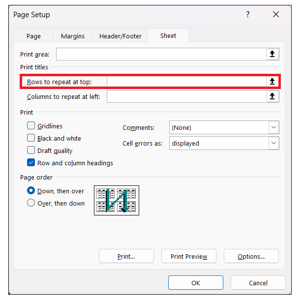 How to repeat row and column headers on every page of Excel spreadsheets