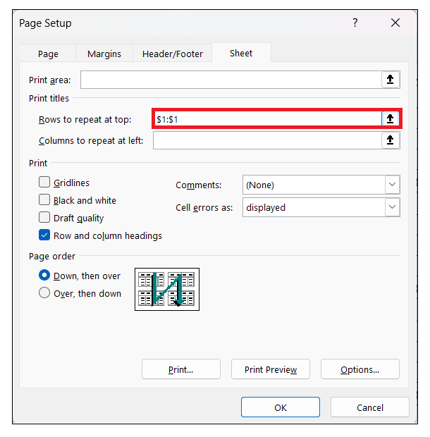 How to repeat row and column headers on every page of Excel spreadsheets