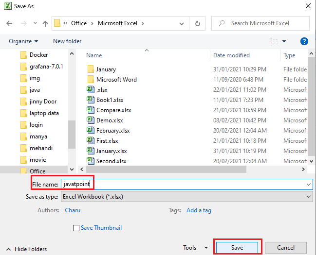 how-to-save-excel-document-javatpoint