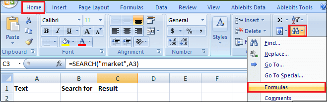 How to Search in Excel