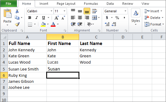 How to Separate text in Excel