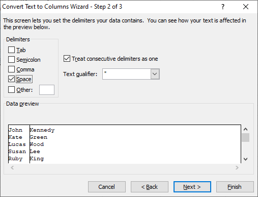 How to Separate text in Excel