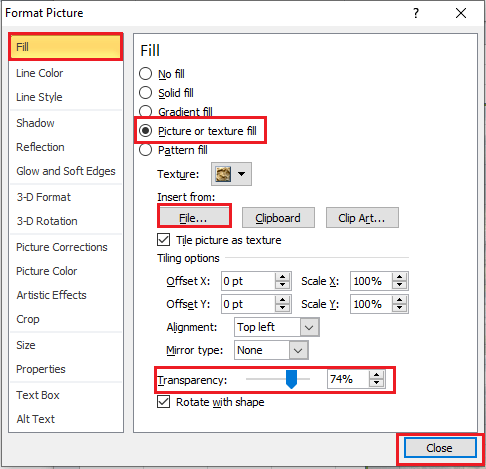 How to set background image in Excel