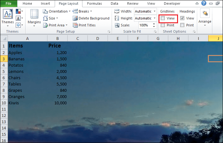 How to set background image in Excel - javatpoint