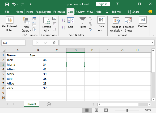 How to sort in Excel