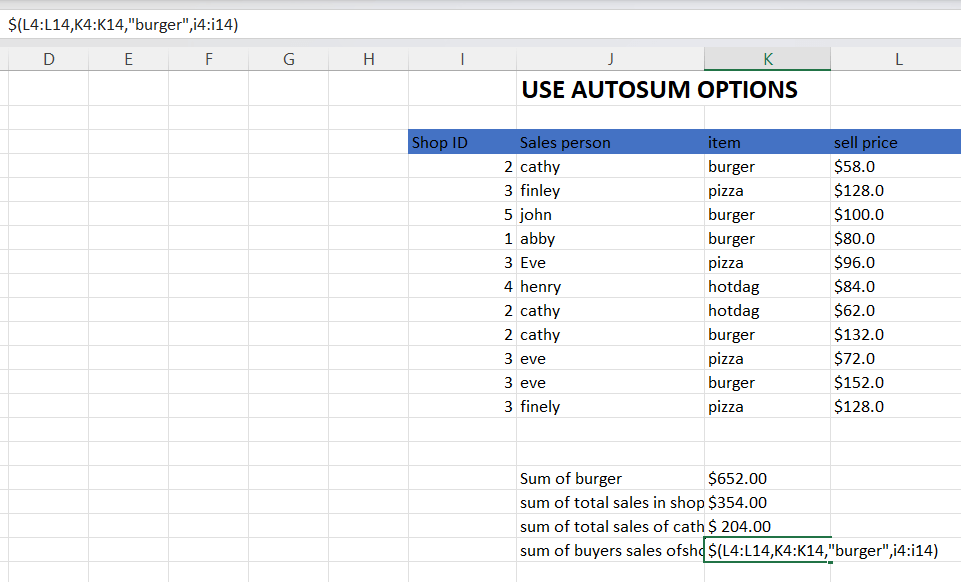 HOW TO SUMMARIZE DATA IN EXCEL