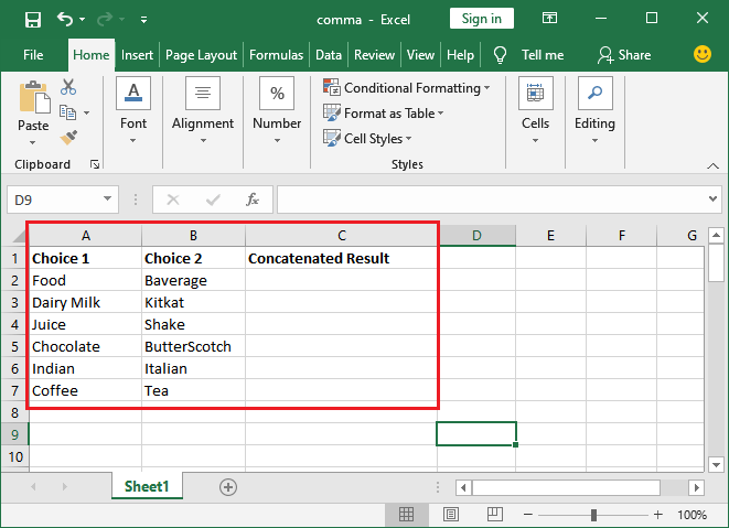 How to use concatenate in Excel