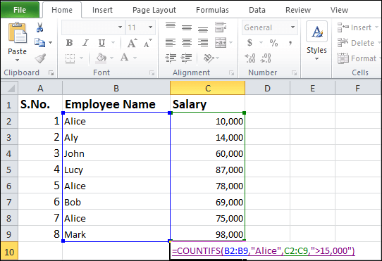 How To Use Countif Function In Excel Javatpoint