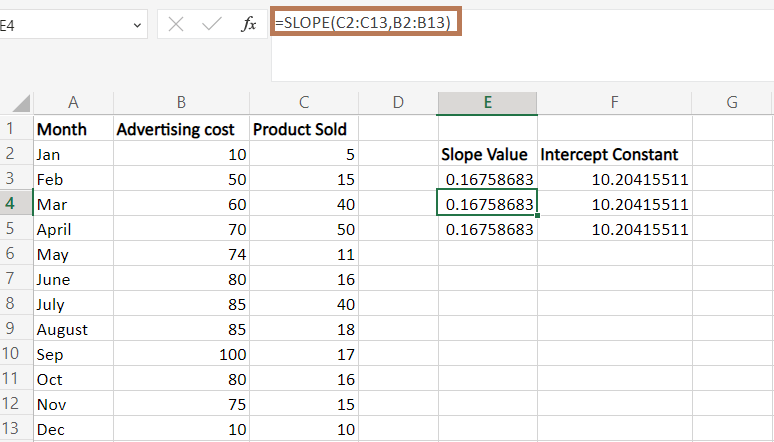 How to use Linest Function in Excel?