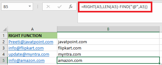 How to Use RIGHT Function in Excel