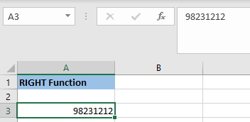 How to Use RIGHT Function in Excel